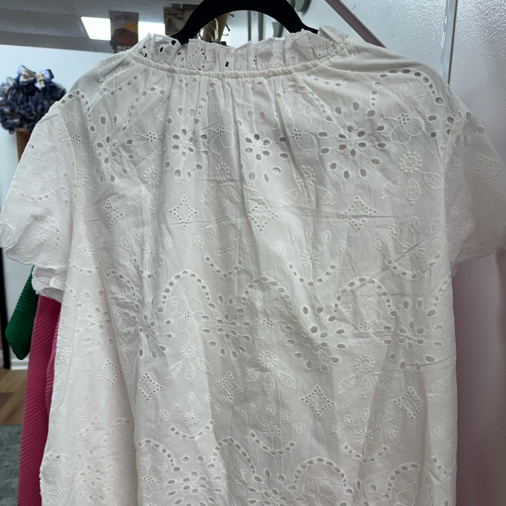 NWT White Eyelet Blouse